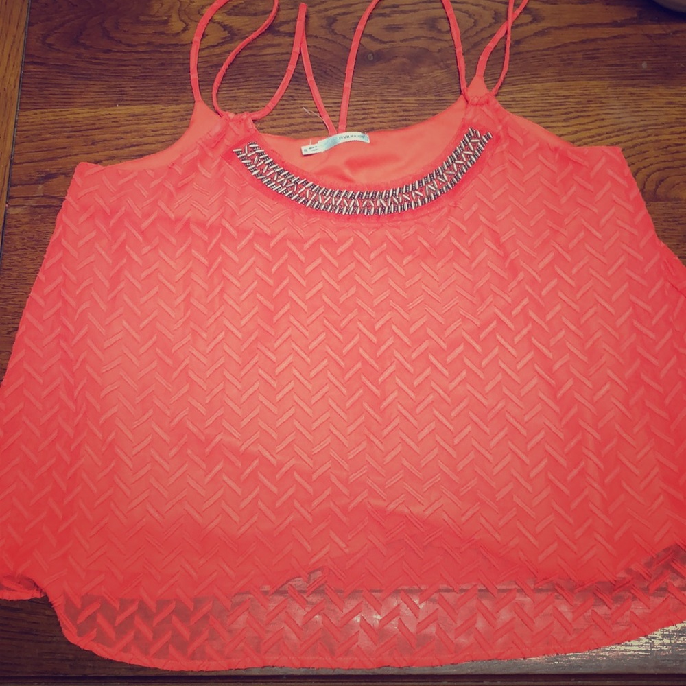 Coral dressy camisole tank
